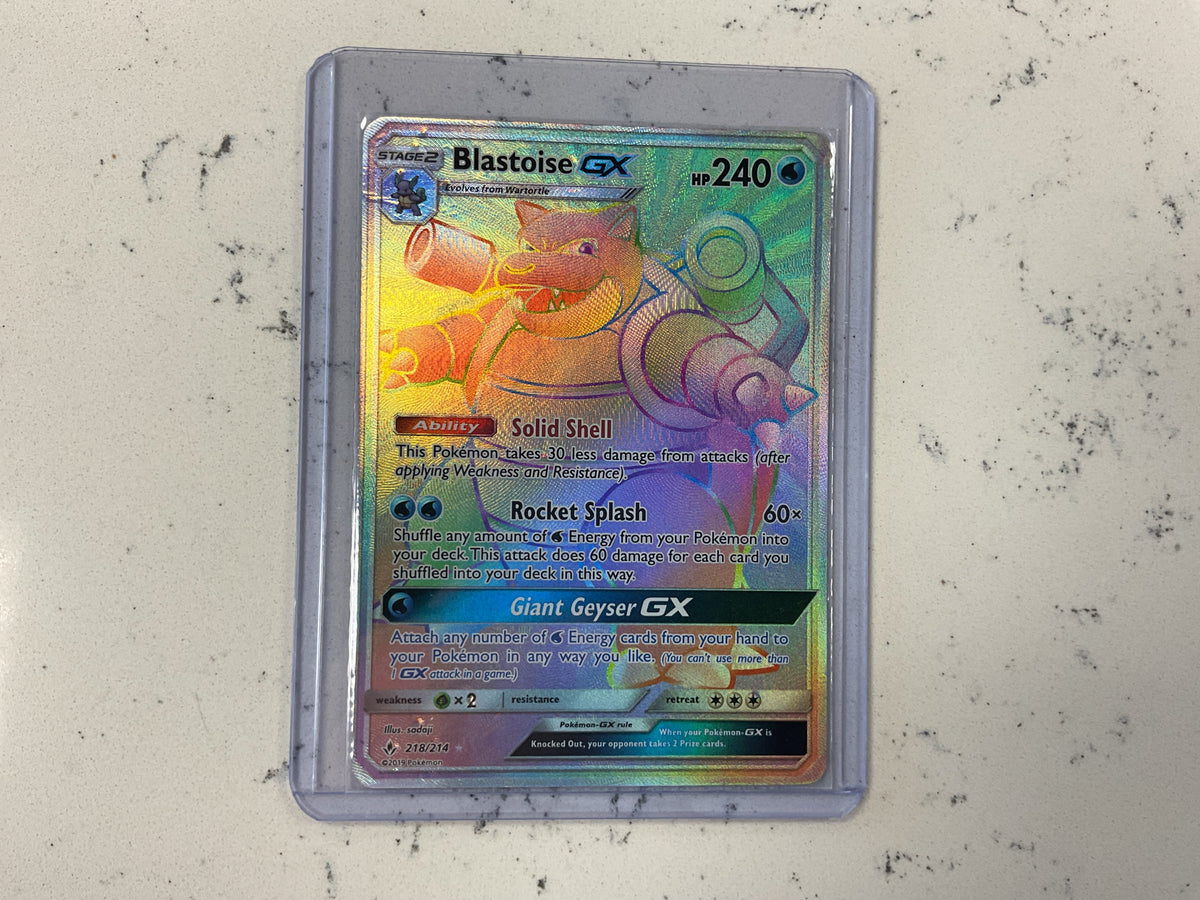 Blastoise GX Rainbow Rare 218/214